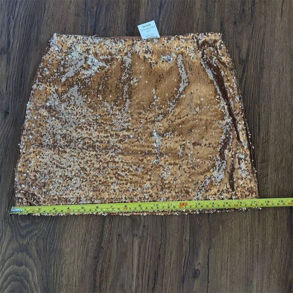 Lulus Women's Sequin Skirt Copper Short Pencil Party Size S - Picture 8 of 9
